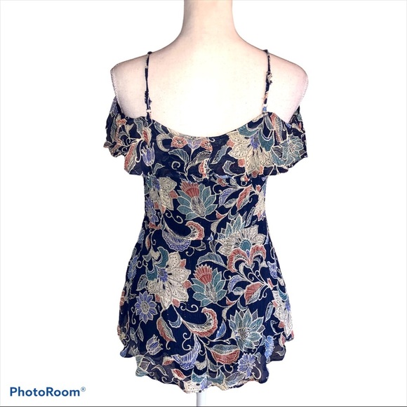 Anthropologie | Maeve Floral cold shoulder blouse - Picture 2 of 7